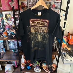 Y2K The Walking Dead T-Shirt Warning We Are All Infected Black Men’s Size XL